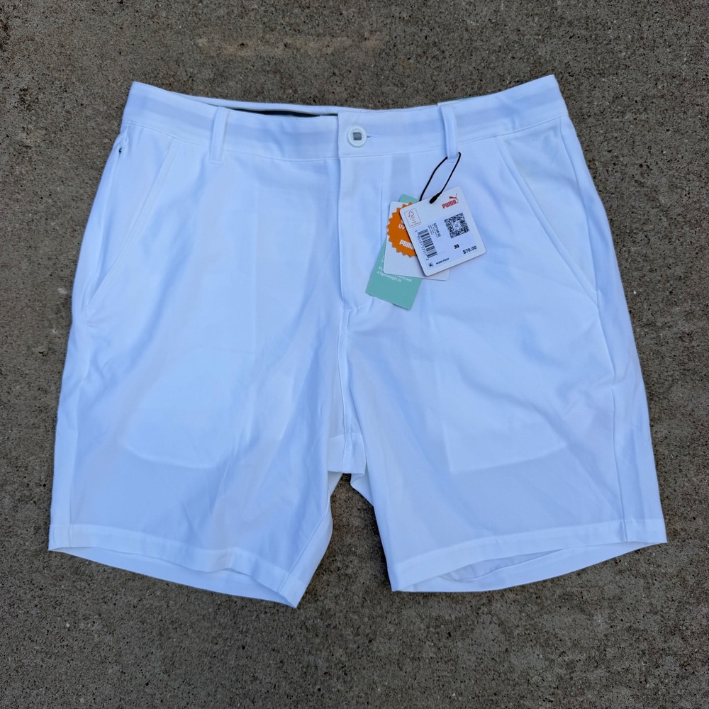 Puma 101 South Golf Shorts Mens 30 White 7in Inseam Stretch UPF 50+ New NWT
